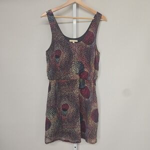 Eliot Womens Abstract Pointillism Print Sleeveless Mini Dress Size 4 Multicolor‎